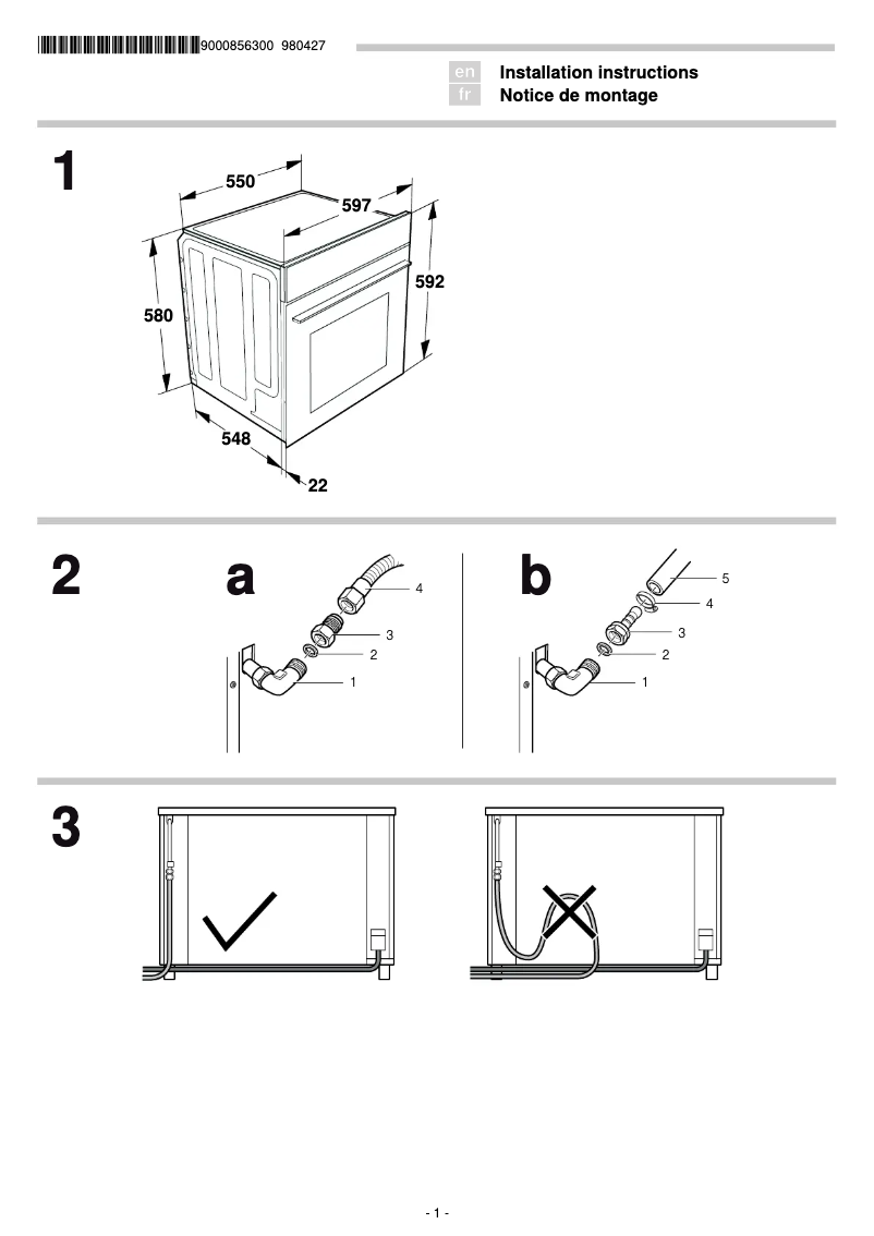 Page 1 of the manual Installation Guide Bosch HGL10E150