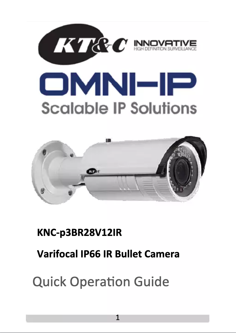 Image de la première page du manuel de l'appareil KNC-P3BR28V12IR