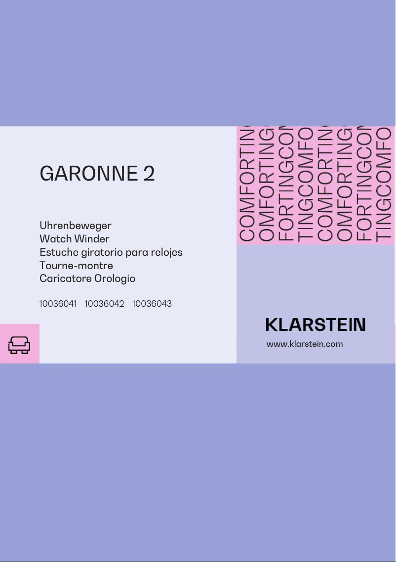 Page n°1 - Manuel utilisateur Klarstein Garonne