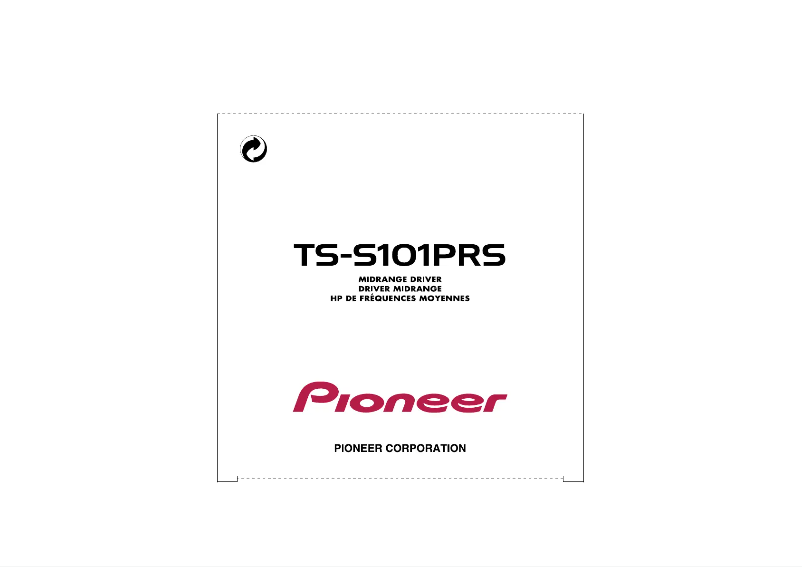 Image de la première page du manuel de l'appareil TS-S101PRS
