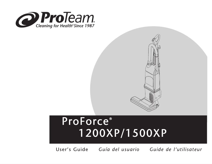Page 1 de la notice Manuel utilisateur ProTeam ProForce 1500XP