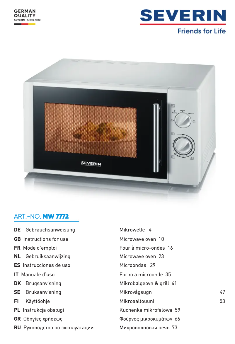 Página 1 del manual Manual de usuario Severin MW 7772
