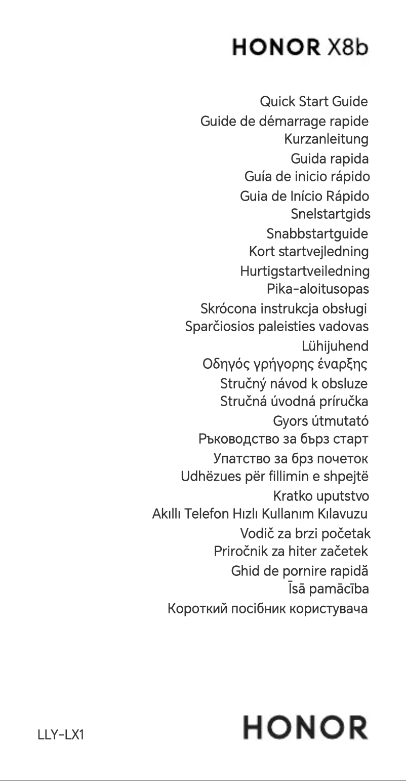 Page 1 de la notice Manuel utilisateur Honor X8b