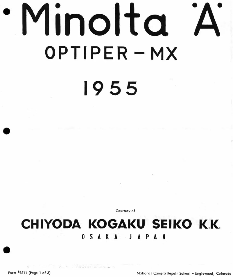 Page n°1 - Manuel utilisateur Konica Minolta A