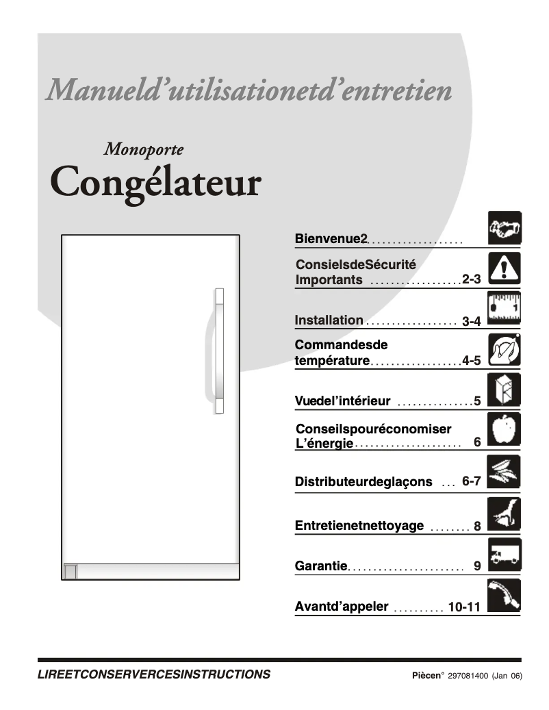 Page n°1 - Manuel utilisateur Frigidaire PLFU1778ES