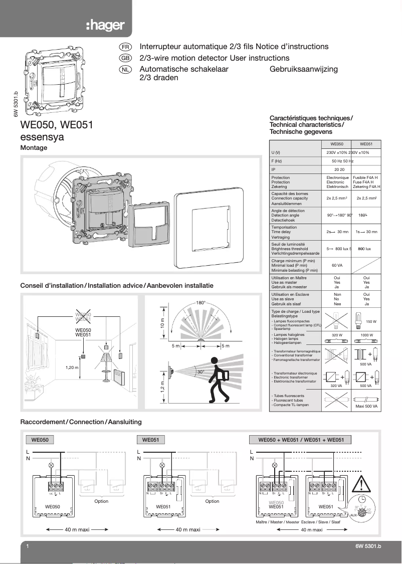 Image de la première page du manuel de l'appareil WE050