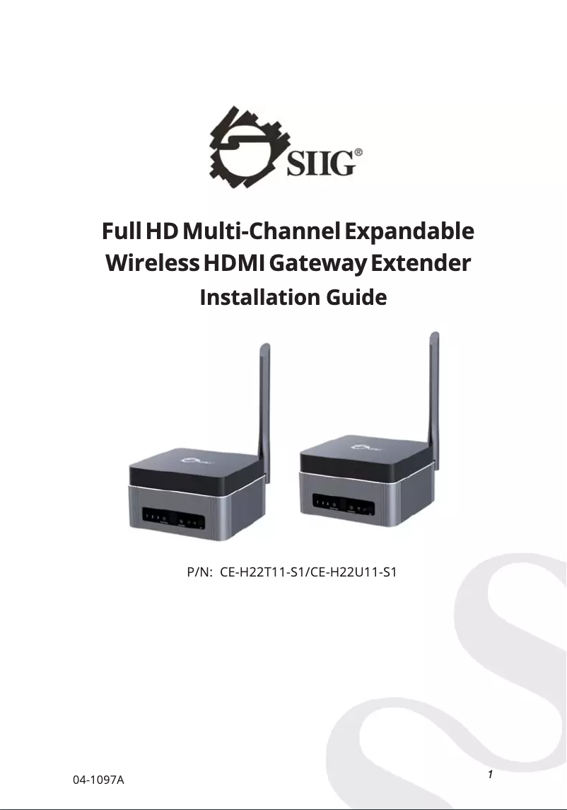Page 1 de la notice Manuel utilisateur Siig CE-H22U11-S1