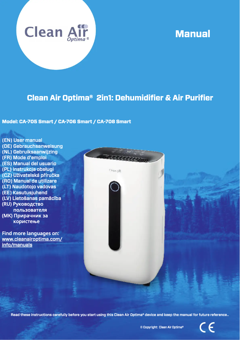 Page n°1 - Manuel utilisateur Clean Air Optima CA-706 Smart