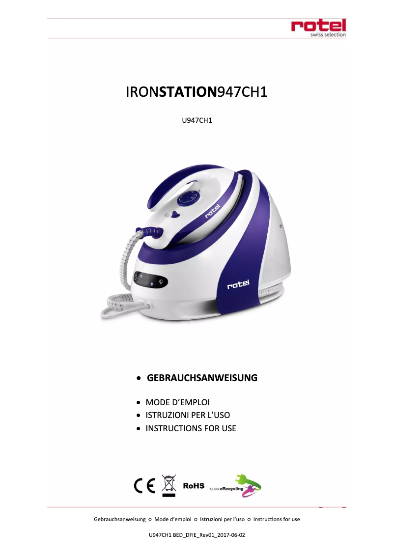 Page 1 de la notice Manuel utilisateur Rotel U947CH1