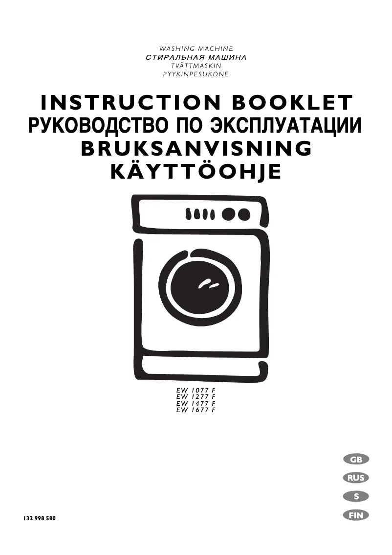 Page 1 de la notice Manuel utilisateur Electrolux EW1677F