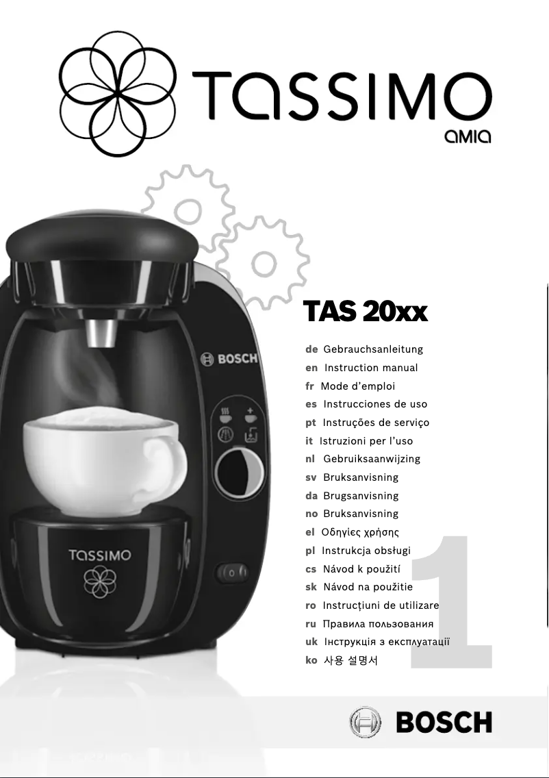 Page n°1 - Manuel utilisateur Bosch Tassimo Amia TAS2007