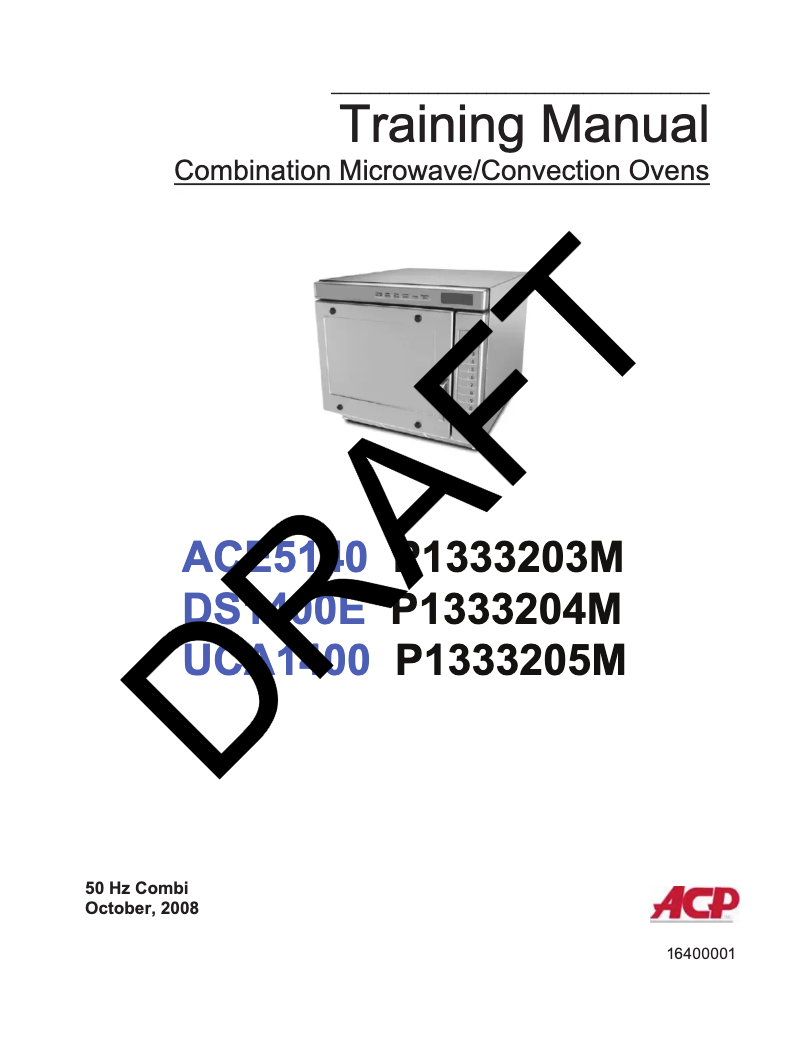 Page 1 de la notice Manuel utilisateur ACP UCA1400