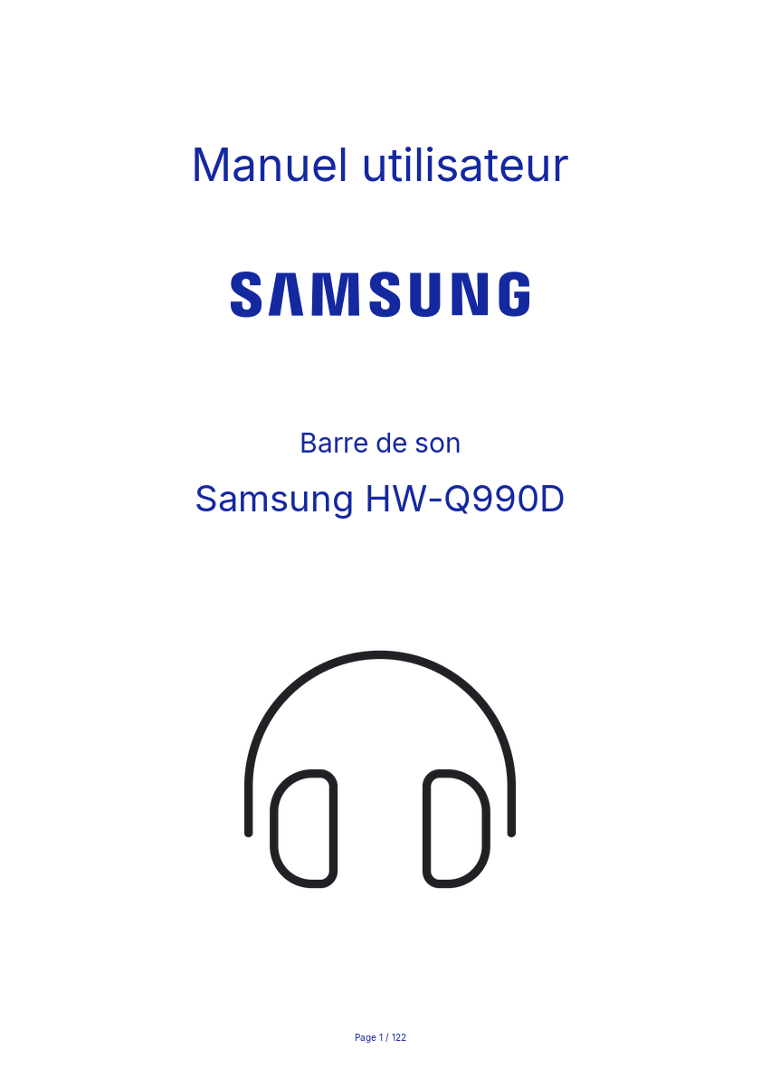 Page n°1 - Manuel utilisateur Samsung HW-Q990D