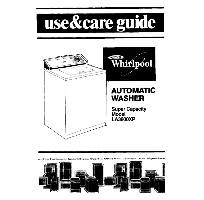 Page 1 de la notice Manuel utilisateur Whirlpool LA3800XP