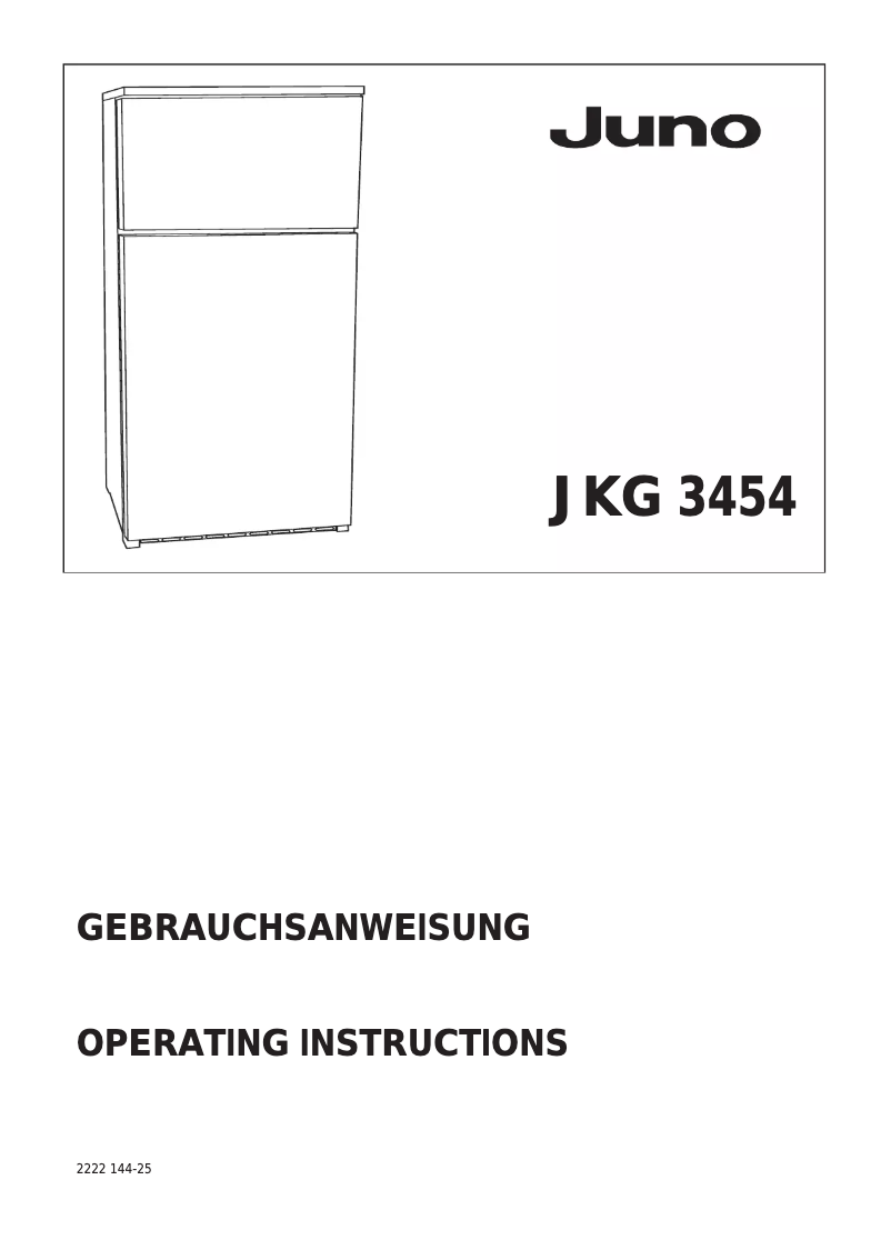 Image de la première page du manuel de l'appareil JKG3454