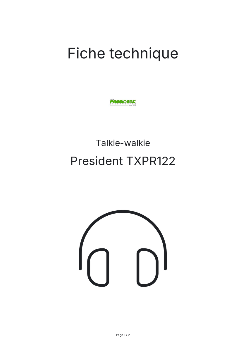 Image de la première page du manuel de l'appareil TXPR122