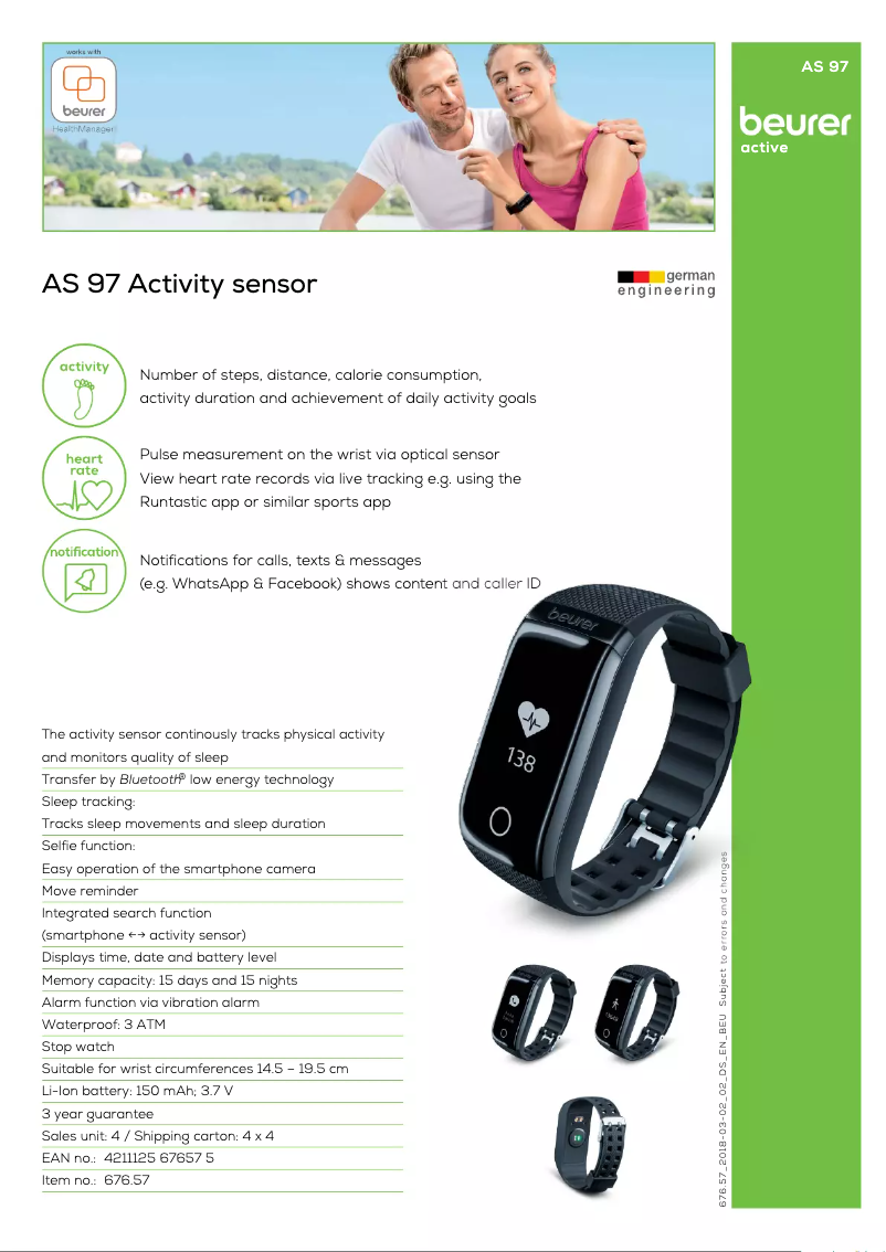 Page n°1 - Fiche technique Beurer AS 97