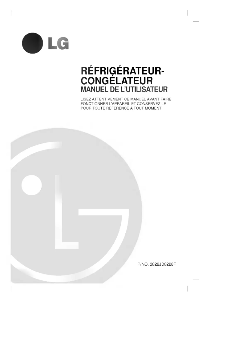 Page 1 de la notice Manuel utilisateur LG GR-T622DE