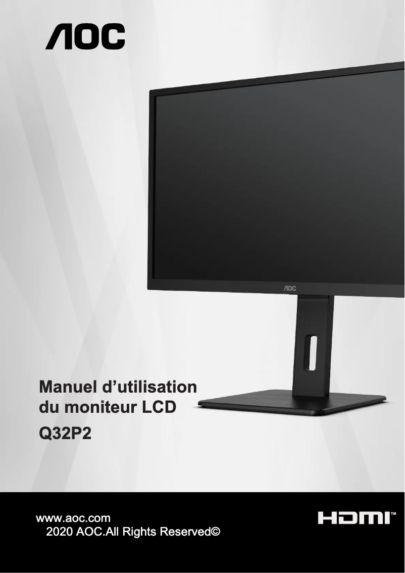 Page 1 de la notice Manuel utilisateur AOC Q32P2