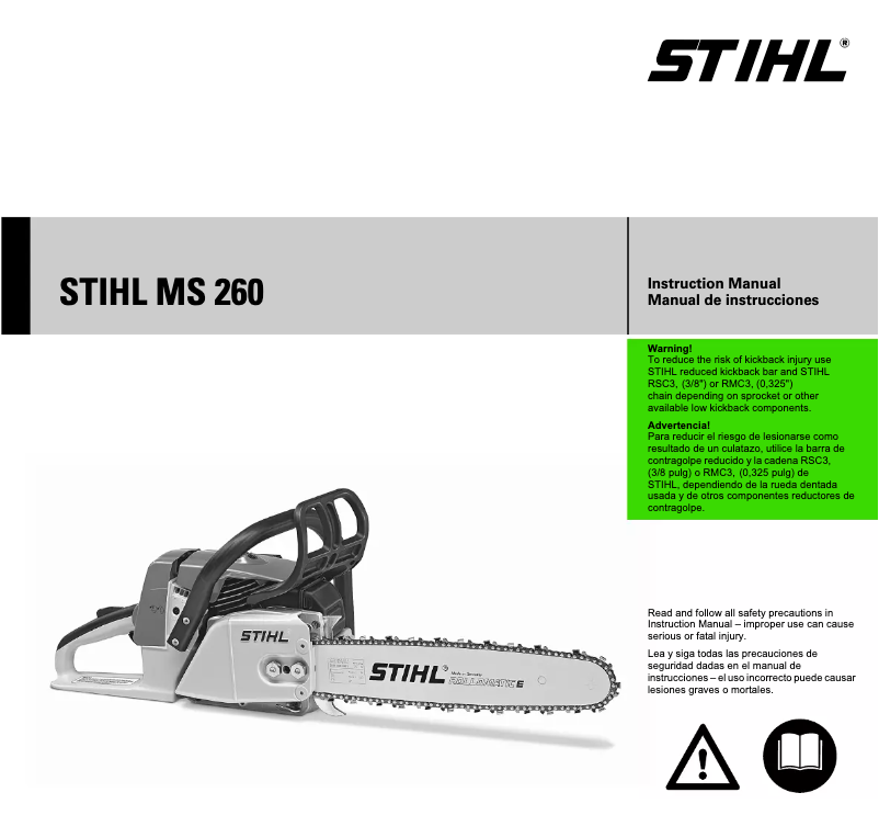 Page n°1 - Manuel utilisateur Stihl MS 260