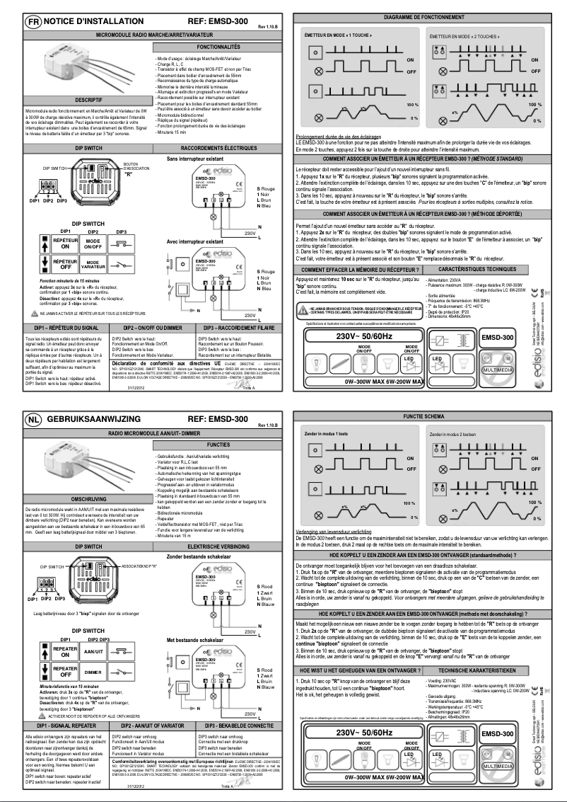 Image de la première page du manuel de l'appareil EMSD-300