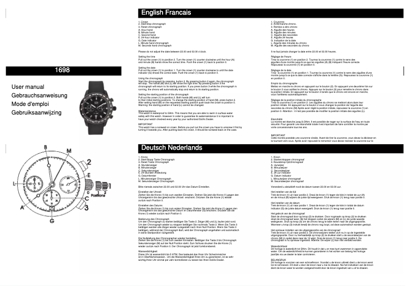 Page n°1 - Manuel utilisateur Davis 1698