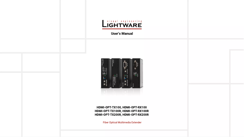 Page n°1 - Manuel utilisateur Lightware HDMI-OPT-RX200R