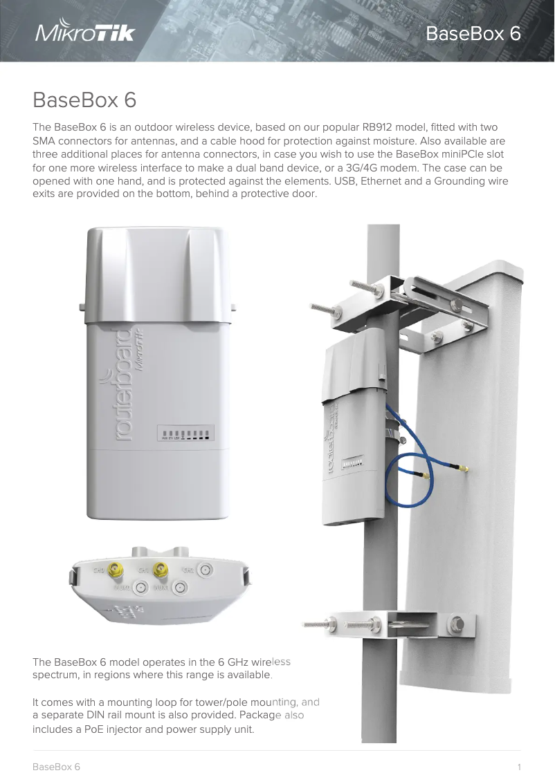 Image de la première page du manuel de l'appareil BaseBox 6