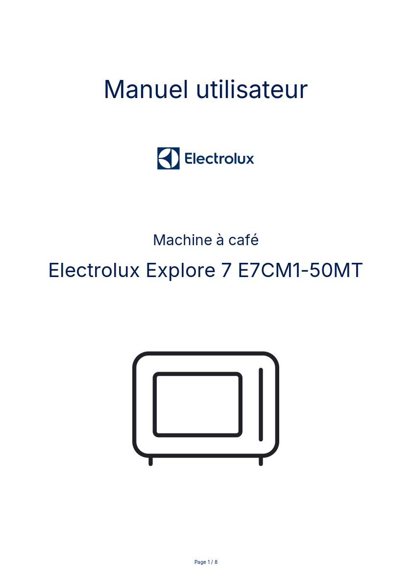 Page n°1 - Manuel utilisateur Electrolux Explore 7 E7CM1-50MT