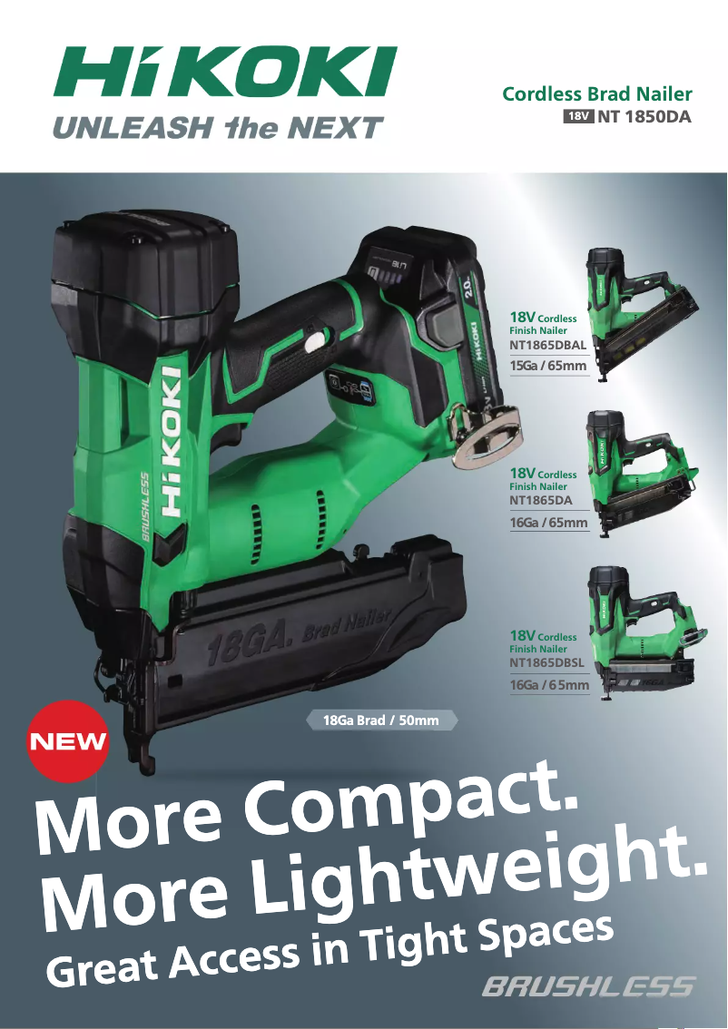 Page 1 de la notice Catalogue HiKOKI NT1850DA