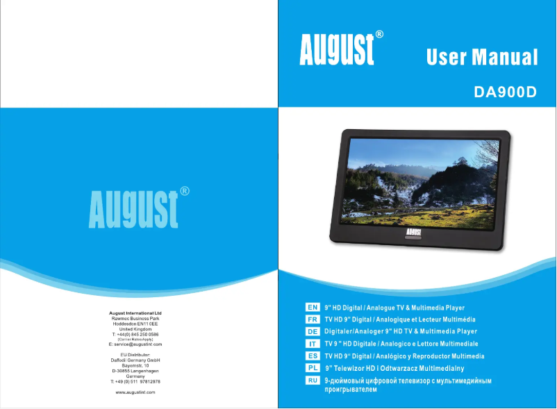 Imagen de la primera página del manual del dispositivo DA900D