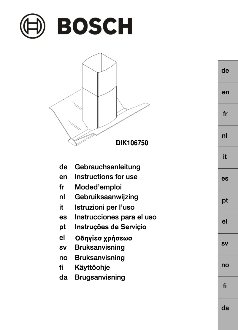 Page 1 de la notice Manuel utilisateur Bosch DIK106750