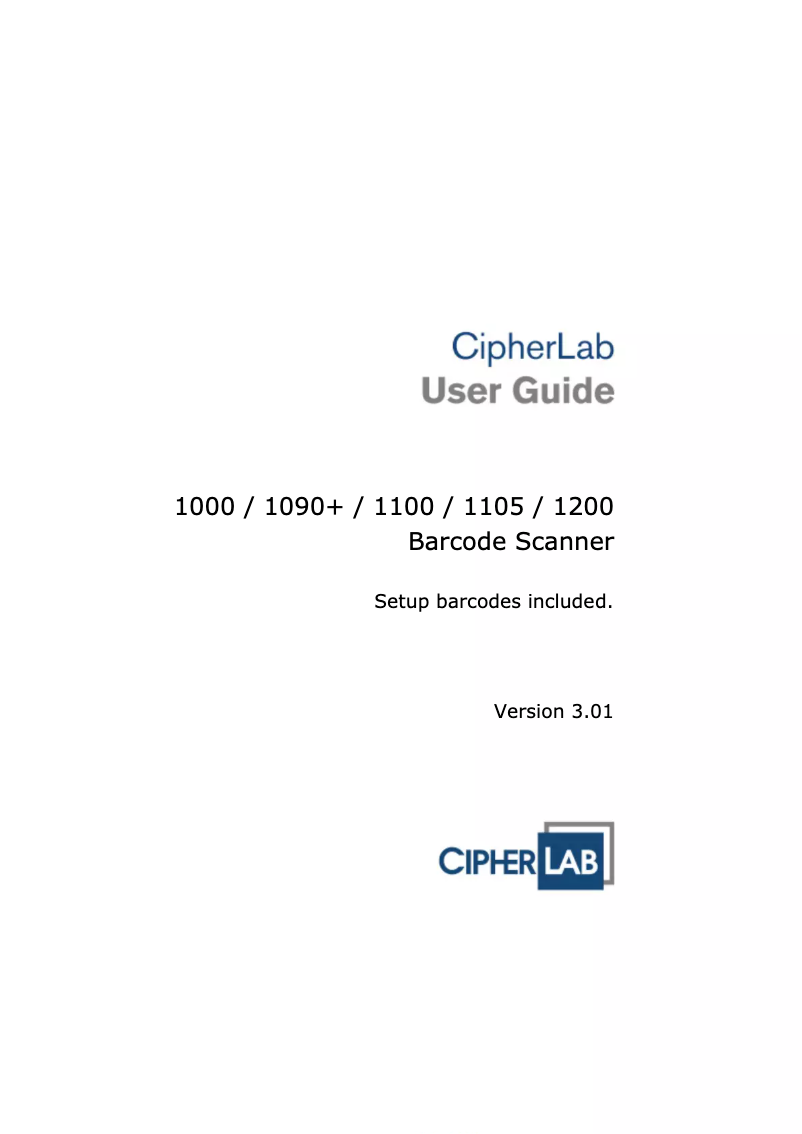 Page n°1 - Manuel utilisateur CipherLab 1166