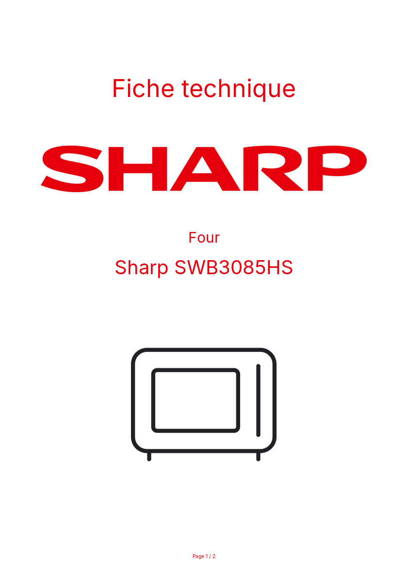 Image de la première page du manuel de l'appareil SWB3085HS