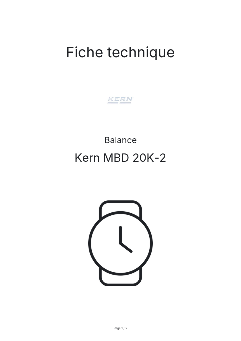 Image de la première page du manuel de l'appareil MBD 20K-2