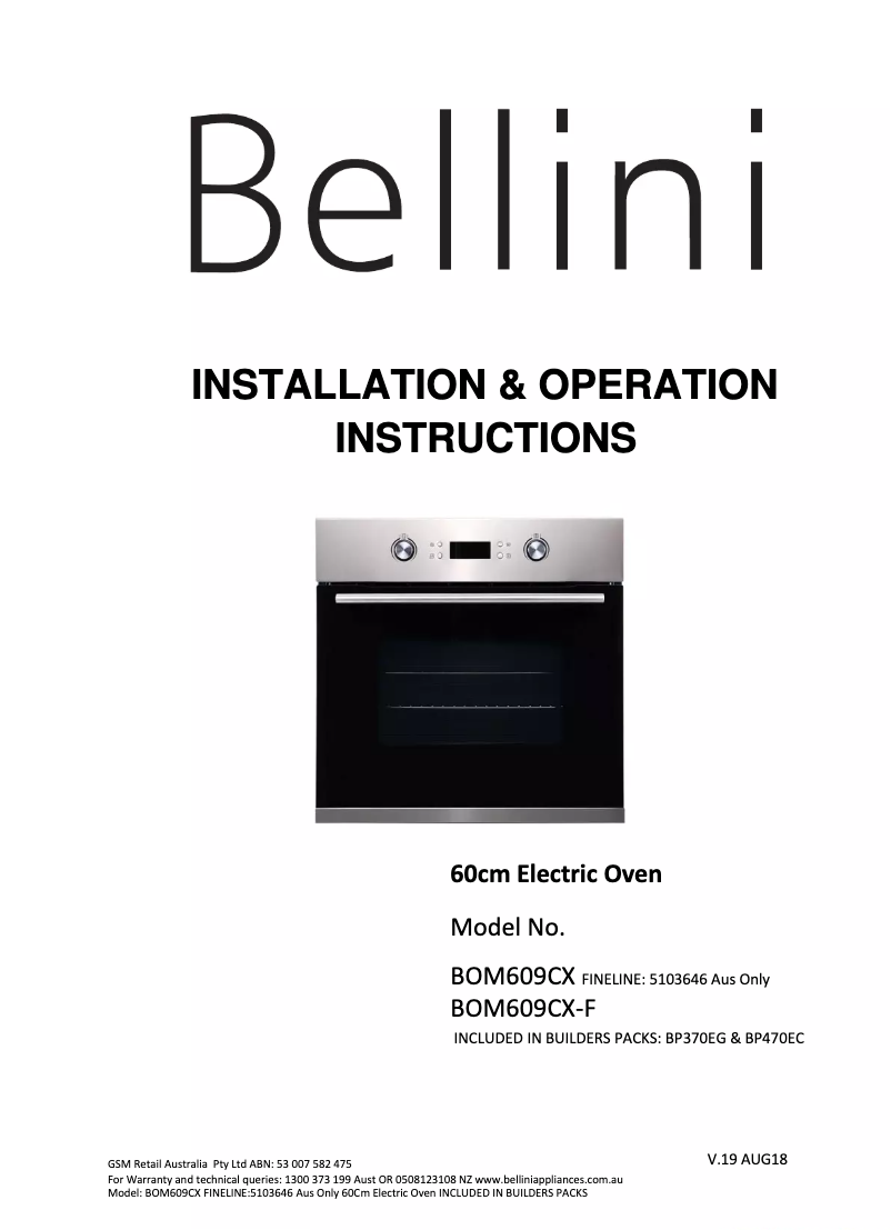 Página 1 del manual Manual de usuario Bellini BP470EC