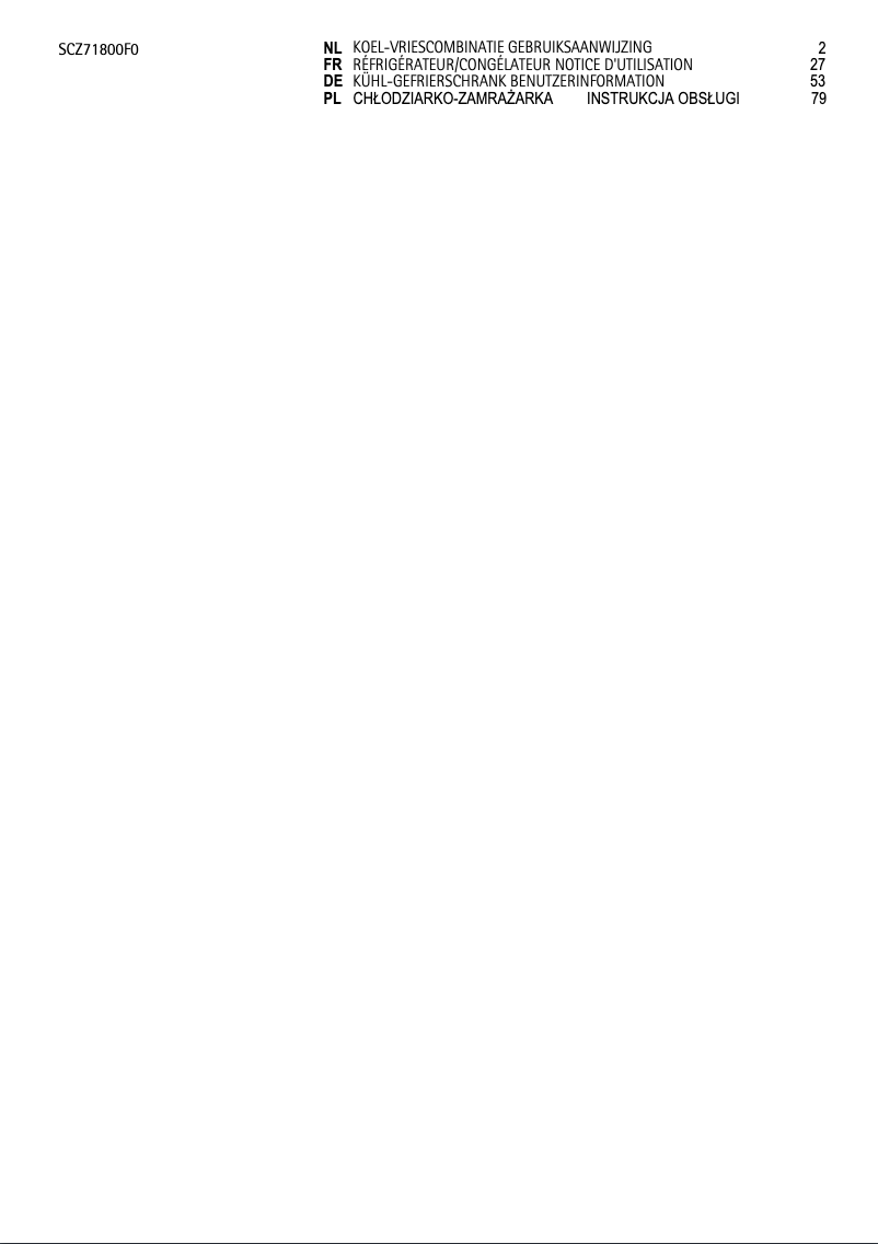 Page 1 de la notice Manuel utilisateur AEG SCZ71800F0