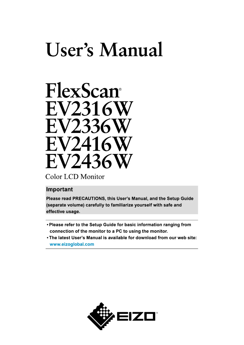 Image de la première page du manuel de l'appareil EV2416WFS-GY