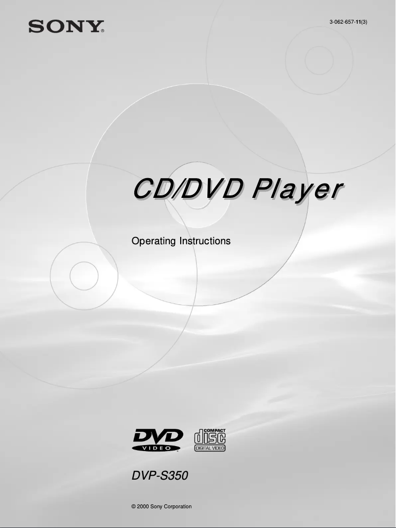 Page n°1 - Manuel utilisateur Sony DVP-S350