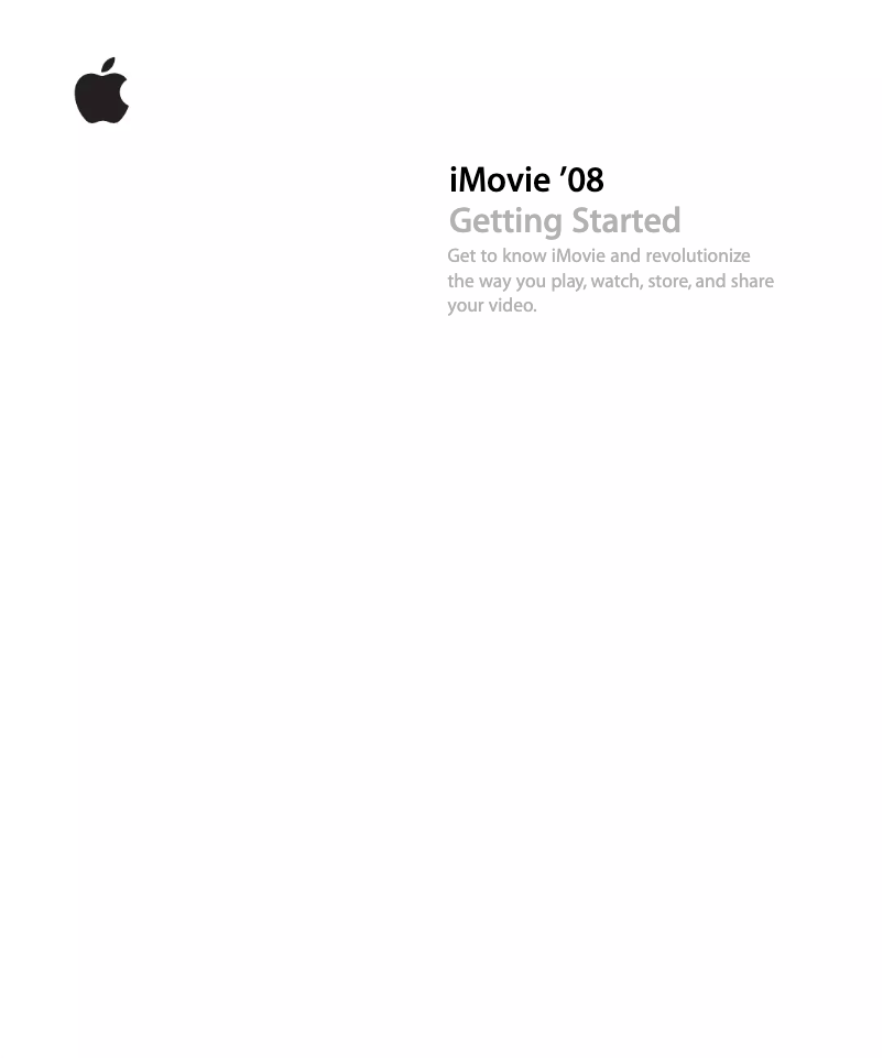 Image de la première page du manuel de l'appareil IMovie 08