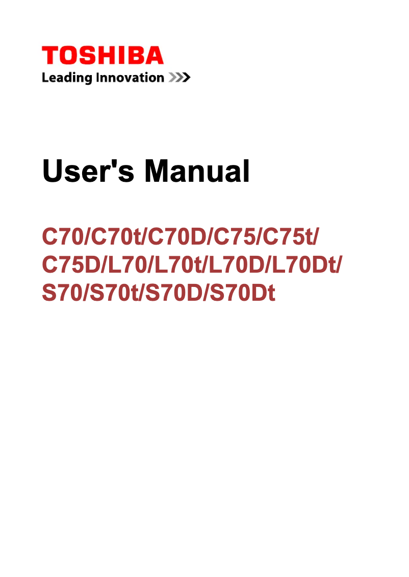 Page 1 de la notice Manuel utilisateur Toshiba Satellite C75t