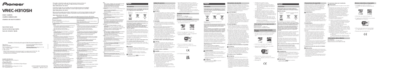 Page 1 de la notice Guide de démarrage rapide Pioneer VREC-H310SH