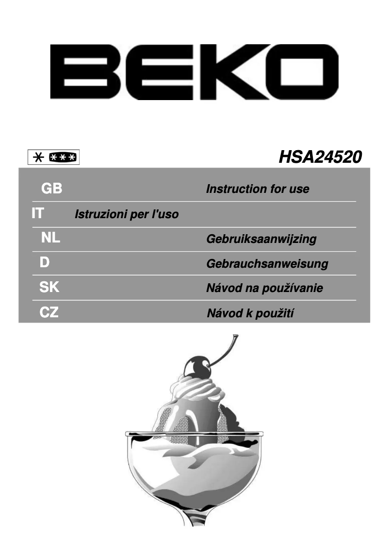 Page n°1 - Manuel utilisateur Beko HSA 24520