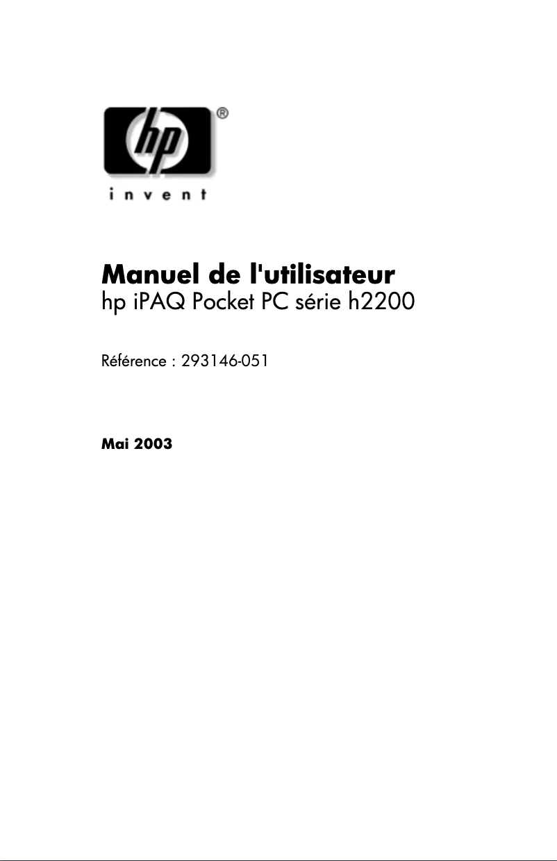 Page n°1 - Manuel utilisateur HP iPAQ h2200