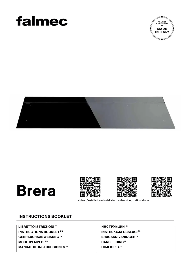Page n°1 - Manuel utilisateur Falmec Brera
