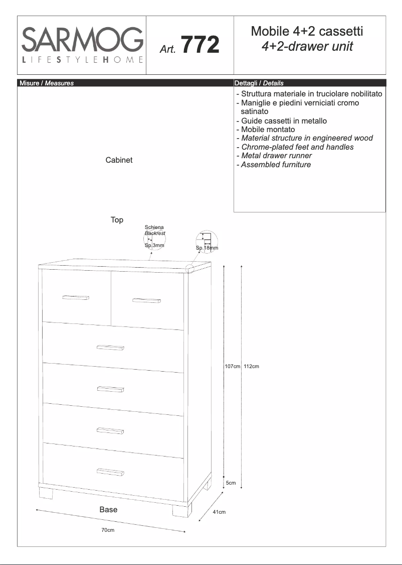 Page 1 de la notice Manuel utilisateur Sarmog A772RMRM