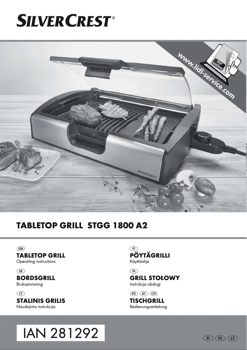 Page n°1 - Manuel utilisateur SilverCrest STGG 1800 A2