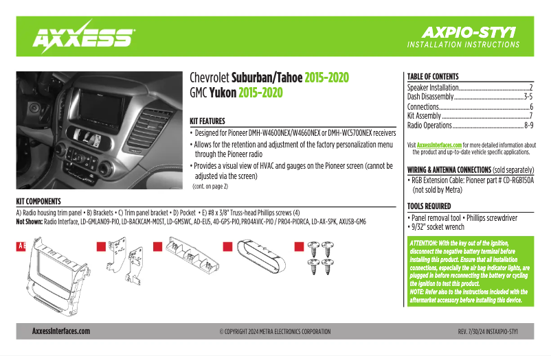 Page n°1 - Manuel utilisateur AXESS AXPIO-STY1
