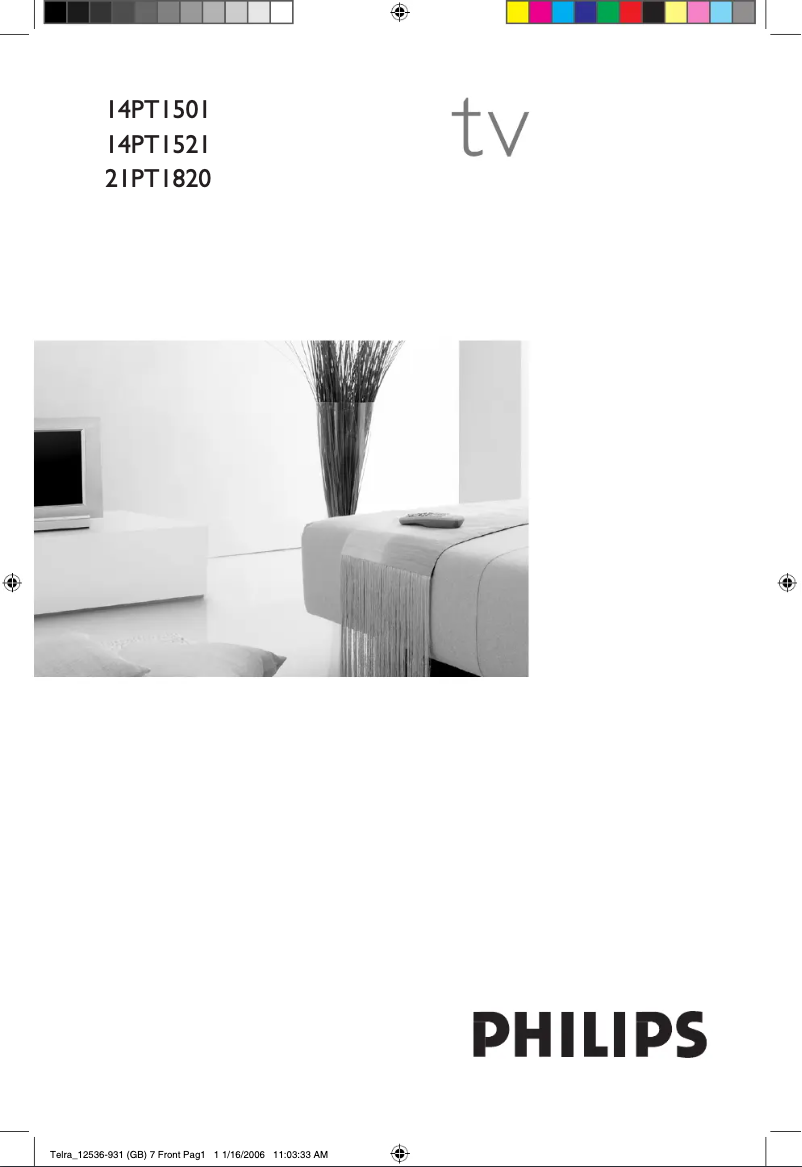 First page image of the manual for 14PT1501