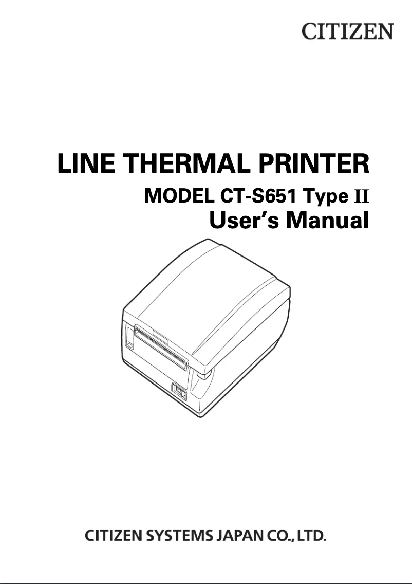 Page n°1 - Manuel utilisateur Citizen CT-S651 Type II